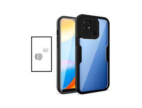 Kit Carcasa Anti-Crash 360 Protection + 1 Gripholder + 1 Soporte Gripholder Blanco para Xiaomi Redmi 9C PHONECARE Negro