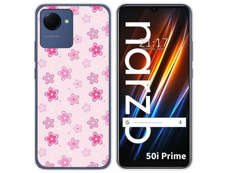 Funda Silicona para Realme Narzo 50i Prime diseño Flores Dibujos