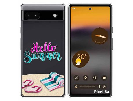 Funda Silicona Transparente para Google Pixel 6A diseño Summer Dibujos