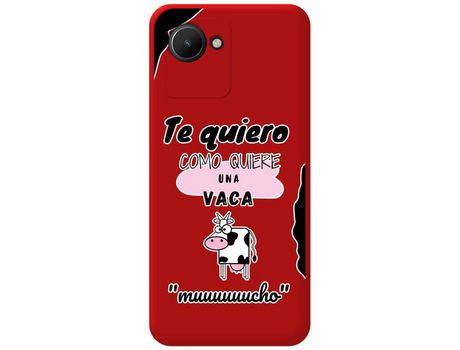 Funda Silicona Líquida Roja para Realme Narzo 50i Prime diseño Vaca Dibujos