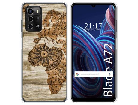 Funda Silicona para ZTE Blade A72 diseño Madera 07 Dibujos