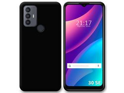 Funda Silicona Gel TPU Negra para TCL 30 SE / 30E / 306