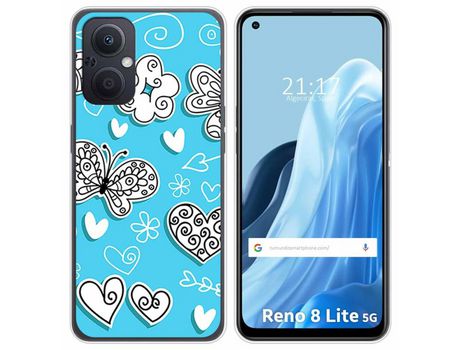 Funda Silicona para Oppo Reno 8 Lite 5G diseño Mariposas Dibujos