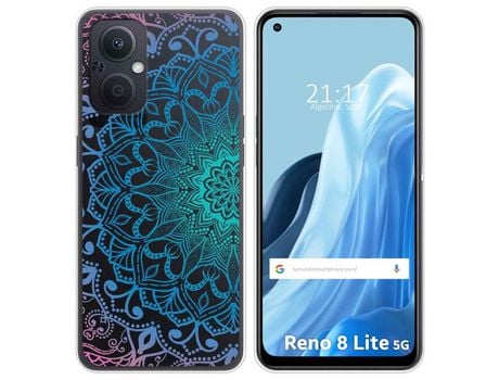 Funda Silicona Transparente para Oppo Reno 8 Lite 5G diseño Mandala Dibujos