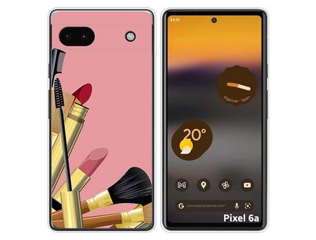 Funda Silicona para Google Pixel 6A diseño Brochas Dibujos
