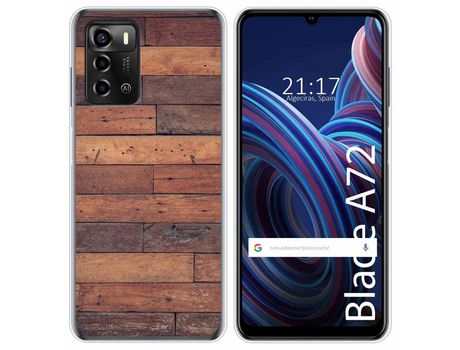 Funda Silicona para ZTE Blade A72 diseño Madera 03 Dibujos