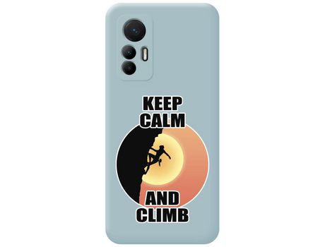 Funda Silicona Líquida Azul para Xiaomi 12 Lite 5G diseño Mujer Escalada Dibujos