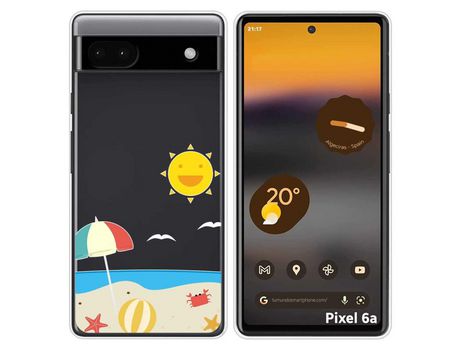 Funda Silicona Transparente para Google Pixel 6A diseño Playa Dibujos