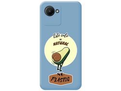 Funda Silicona Líquida Azul para Realme Narzo 50i Prime diseño Culo Natural Dibujos