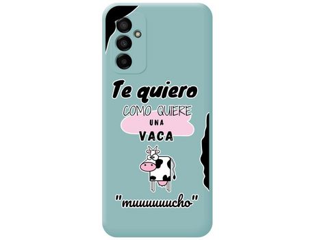 Funda Silicona Líquida Azul para Samsung Galaxy M13 4G diseño Vaca Dibujos