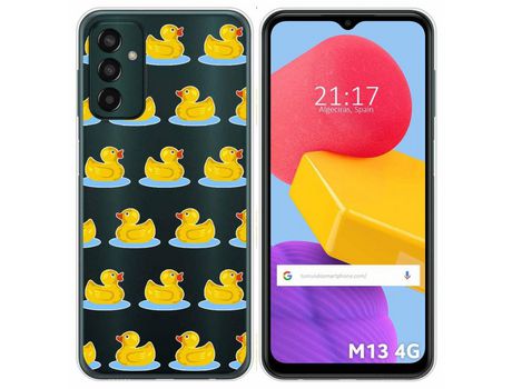 Funda Silicona Transparente para Samsung Galaxy M13 4G diseño Pato Dibujos