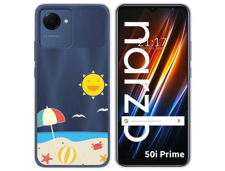 Funda Silicona Transparente para Realme Narzo 50i Prime diseño Playa Dibujos