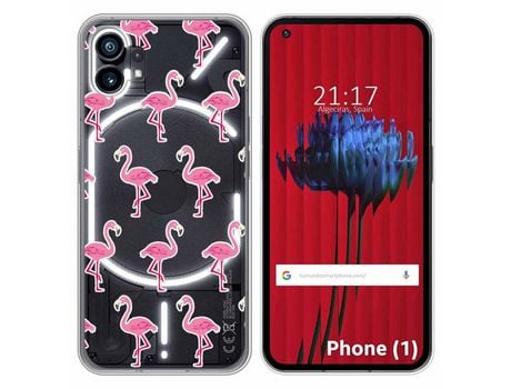 Funda Silicona Transparente para Nothing Phone 1 diseño Flamenco Dibujos