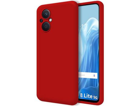 Funda Silicona Líquida Ultra Suave para Oppo Reno 8 Lite 5G color Roja