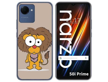 Funda Silicona para Realme Narzo 50i Prime diseño Leon Dibujos