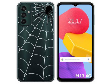 Funda Silicona Transparente para Samsung Galaxy M13 4G diseño Araña Dibujos