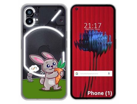 Funda Silicona Transparente para Nothing Phone 1 diseño Conejo Dibujos
