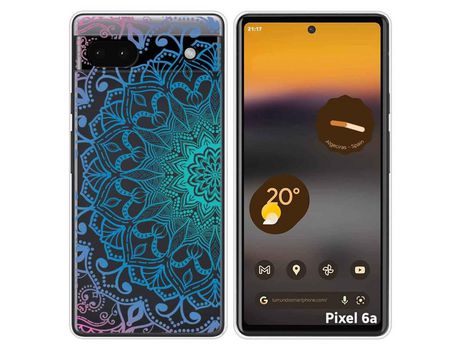 Funda Silicona Transparente para Google Pixel 6A diseño Mandala Dibujos