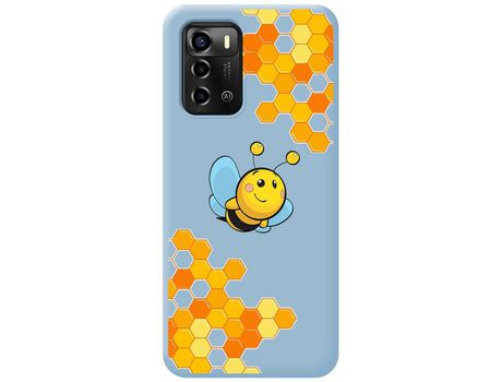 Funda Silicona Líquida Azul para ZTE Blade A72 diseño Abeja Dibujos