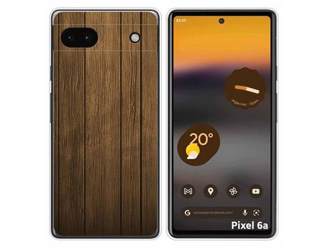 Funda Silicona para Google Pixel 6A diseño Madera Dibujos