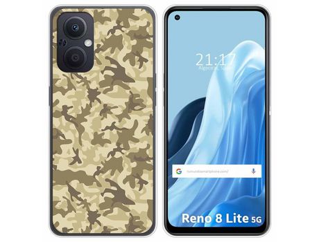Funda Silicona para Oppo Reno 8 Lite 5G diseño Sand Camuflaje Dibujos
