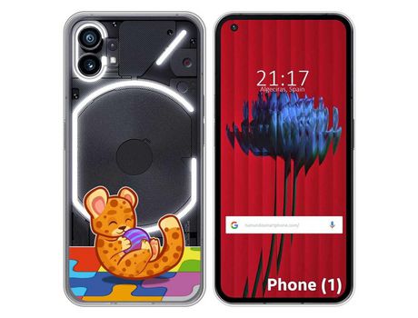 Funda Silicona Transparente para Nothing Phone 1 diseño Leopardo Dibujos