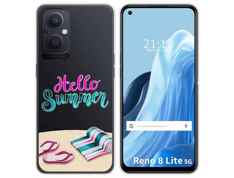 Funda Silicona Transparente para Oppo Reno 8 Lite 5G diseño Summer Dibujos