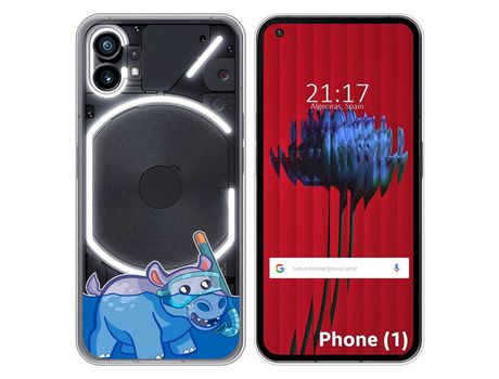 Funda Silicona Transparente para Nothing Phone 1 diseño Hipo Dibujos