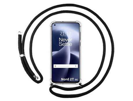 Funda Colgante Transparente para Oneplus Nord 2T 5G con Cordon Negro