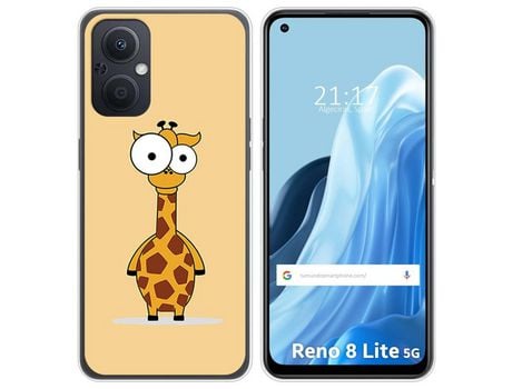 Funda Silicona para Oppo Reno 8 Lite 5G diseño Jirafa Dibujos