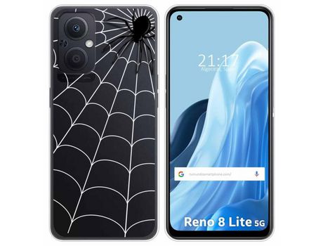 Funda Silicona Transparente para Oppo Reno 8 Lite 5G diseño Araña Dibujos