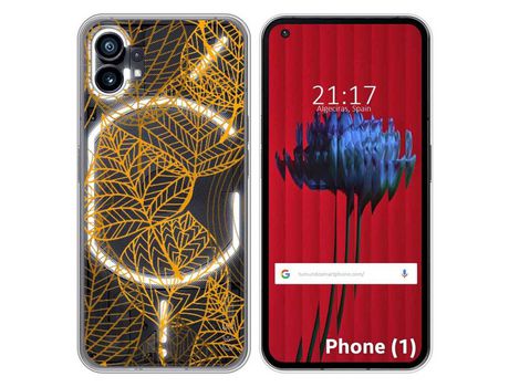 Funda Silicona Transparente para Nothing Phone 1 diseño Hojas Dibujos