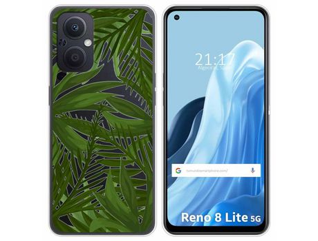 Funda Silicona Transparente para Oppo Reno 8 Lite 5G diseño Jungla Dibujos