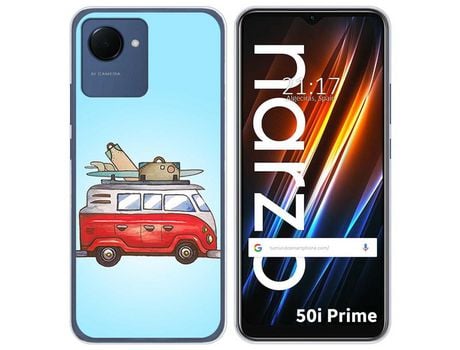 Funda Silicona para Realme Narzo 50i Prime diseño Furgoneta Dibujos
