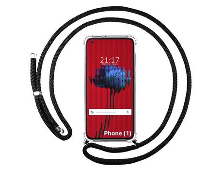Funda Colgante Transparente para Nothing Phone 1 con Cordon Negro
