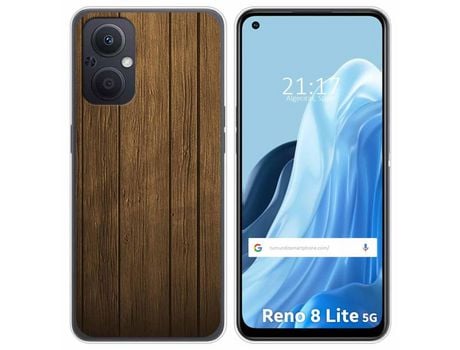 Funda Silicona para Oppo Reno 8 Lite 5G diseño Madera Dibujos