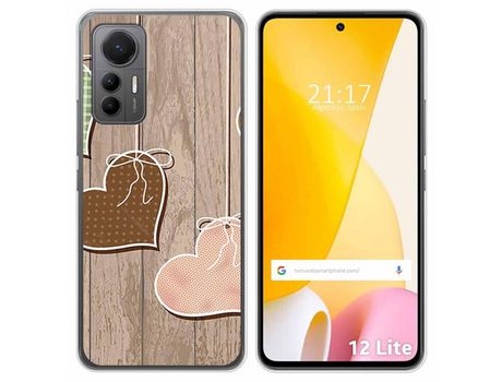 Funda Silicona para Xiaomi 12 Lite 5G diseño Corazones Madera Dibujos