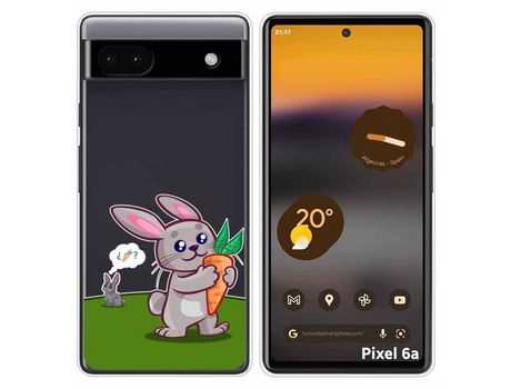 Funda Silicona Transparente para Google Pixel 6A diseño Conejo Dibujos