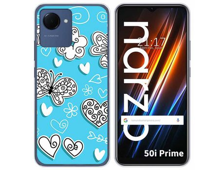 Funda Silicona para Realme Narzo 50i Prime diseño Mariposas Dibujos