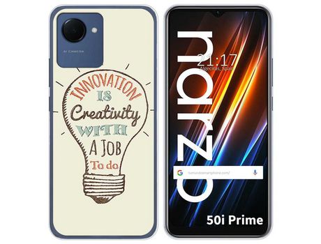 Funda Silicona para Realme Narzo 50i Prime diseño Creativity Dibujos