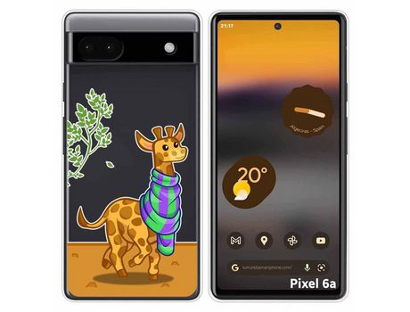 Funda Silicona Transparente para Google Pixel 6A diseño Jirafa Dibujos