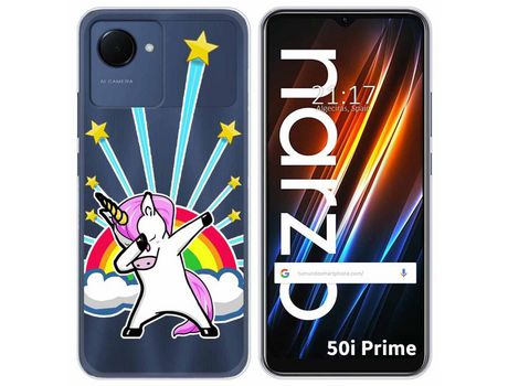 Funda Silicona Transparente para Realme Narzo 50i Prime diseño Unicornio Dibujos