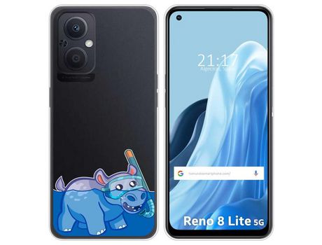 Funda Silicona Transparente para Oppo Reno 8 Lite 5G diseño Hipo Dibujos