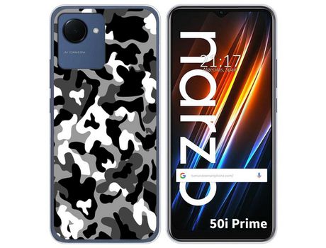 Funda Silicona para Realme Narzo 50i Prime diseño Snow Camuflaje Dibujos