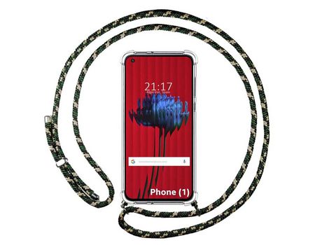 Funda Colgante Transparente para Nothing Phone 1 con Cordon Verde / Dorado