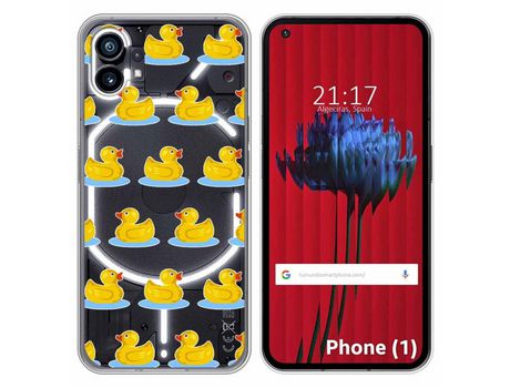 Funda Silicona Transparente para Nothing Phone 1 diseño Pato Dibujos