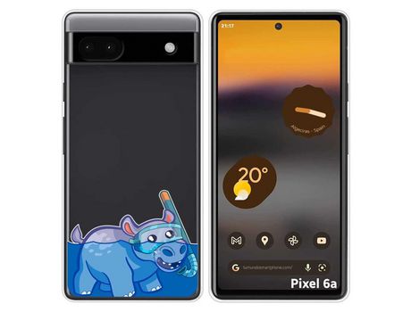 Funda Silicona Transparente para Google Pixel 6A diseño Hipo Dibujos