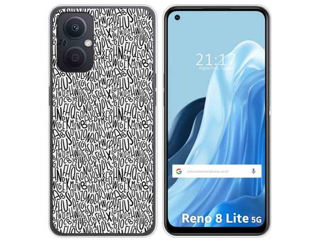 Funda Silicona para Oppo Reno 8 Lite 5G diseño Letras Dibujos