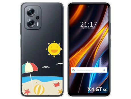 Funda Silicona Transparente para Xiaomi Poco X4 GT 5G diseño Playa Dibujos