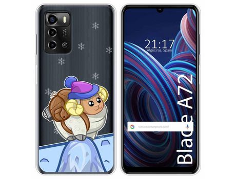 Funda Silicona Transparente para ZTE Blade A72 diseño Cabra Dibujos